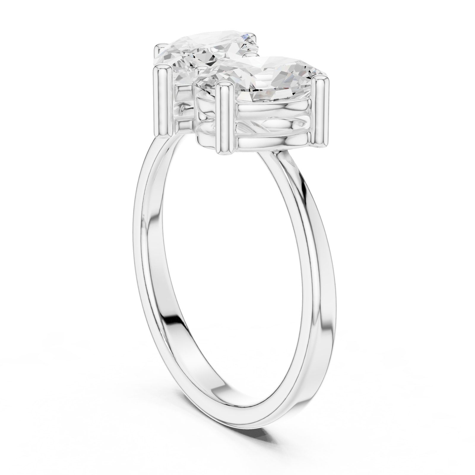 Psyche Marquise and Oval Toi Et Moi Engagement Ring in white gold