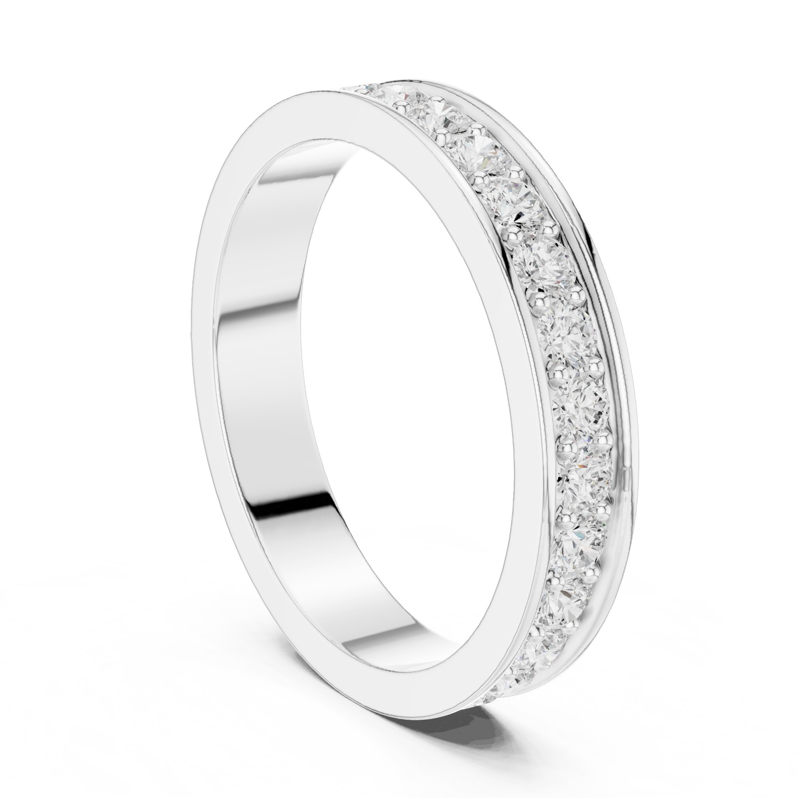 Jeanne Channel Set Diamond Eternity Band in white gold
