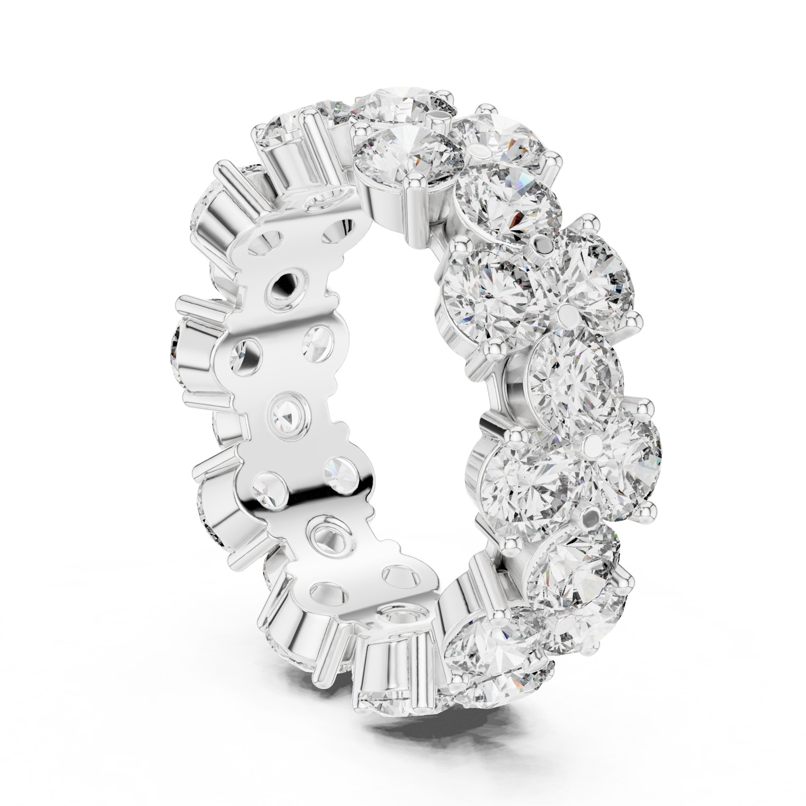 Johanna Wide Round Diamond Cluster Eternity Band in white gold