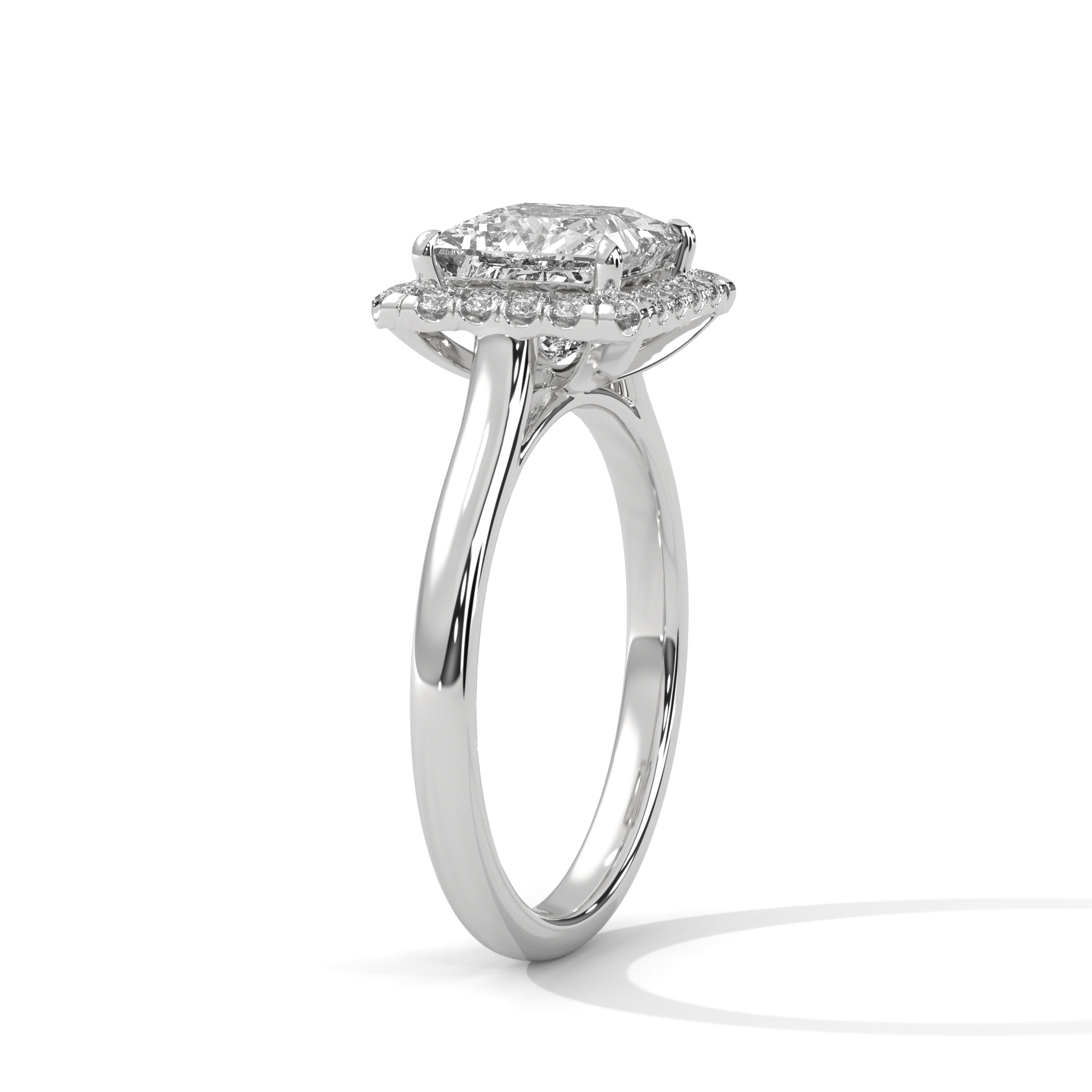 Princess Halo Engagement Ring