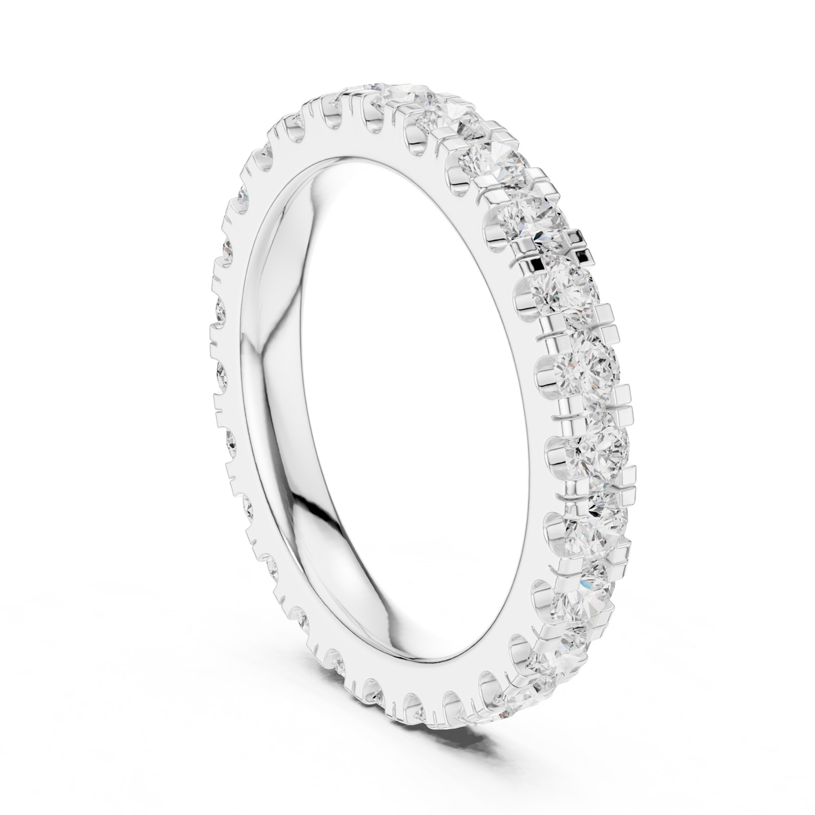 Amelina Shared Prong Eternity Band in white gold