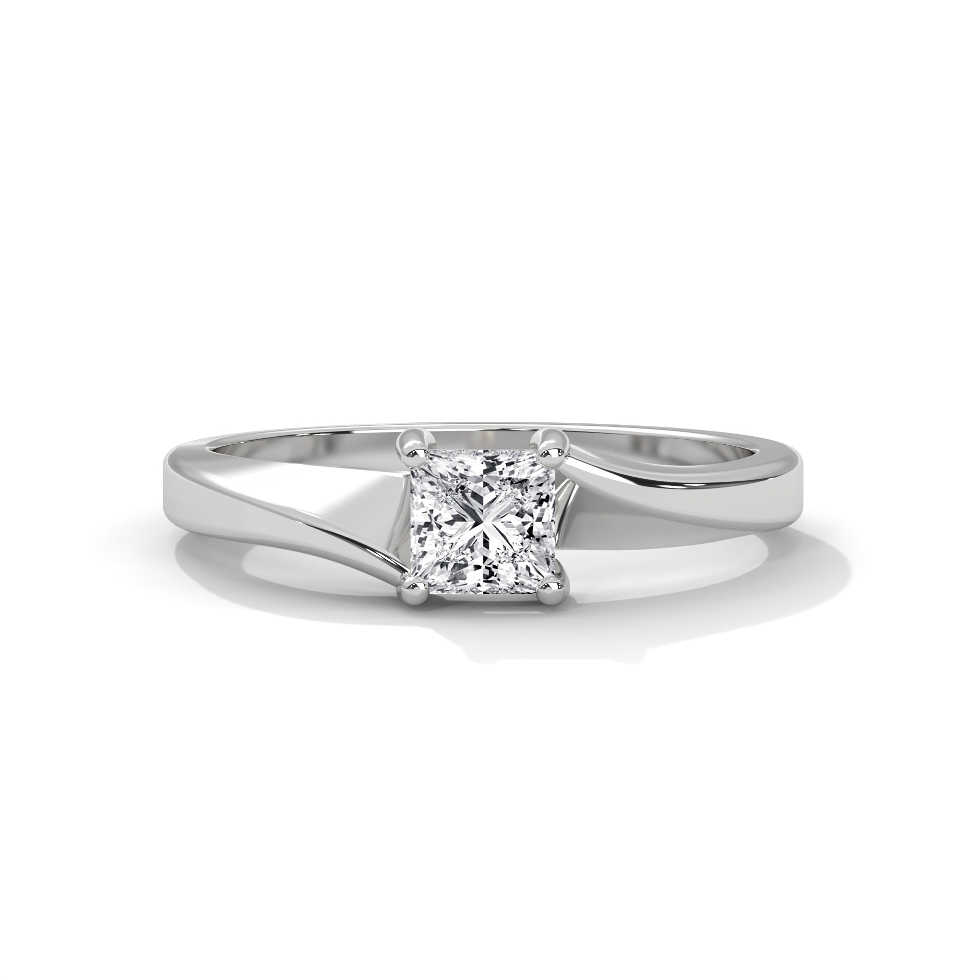 Princess Bypass Solitaire Ring