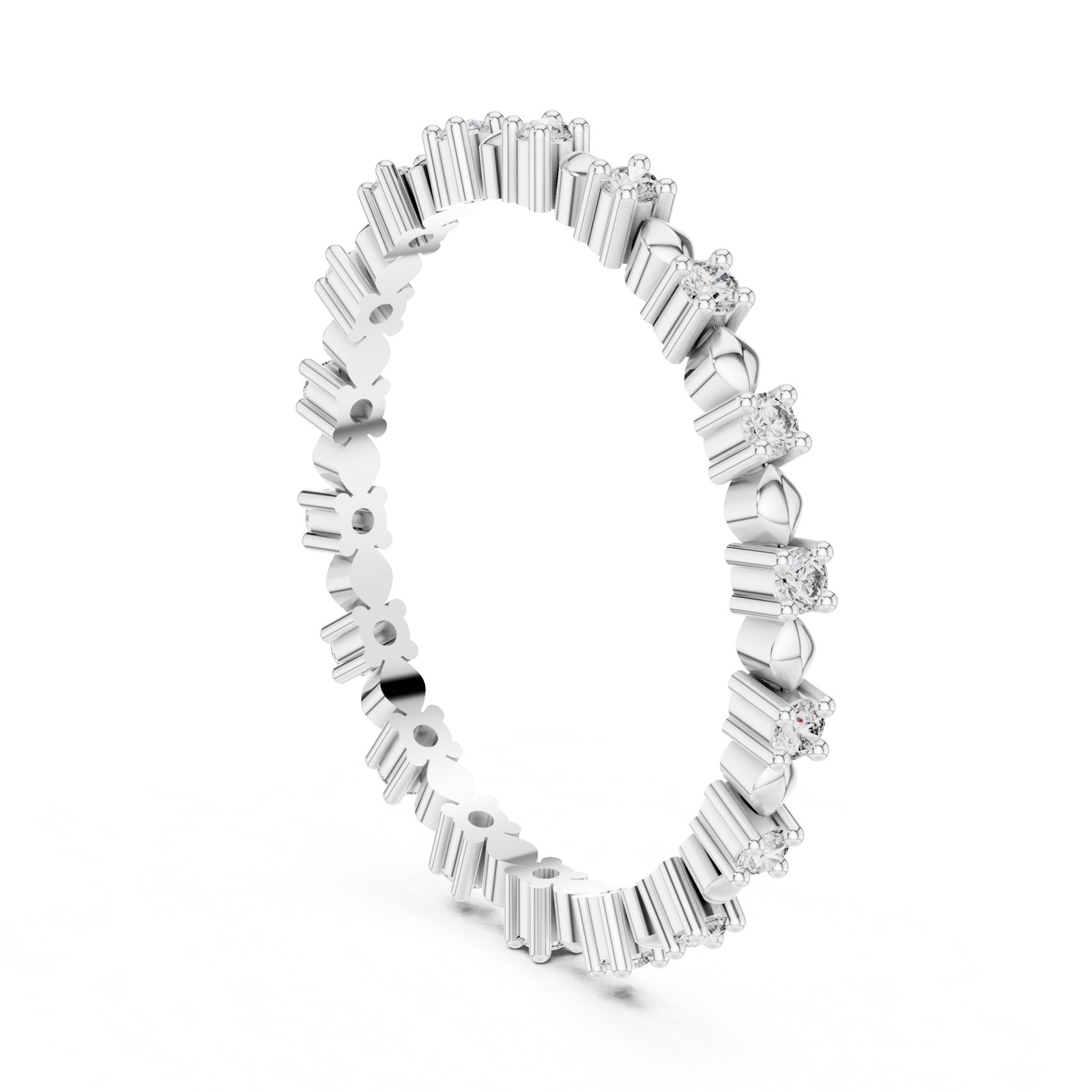 Anela Scattered Station Diamond Eternity Band in white gold