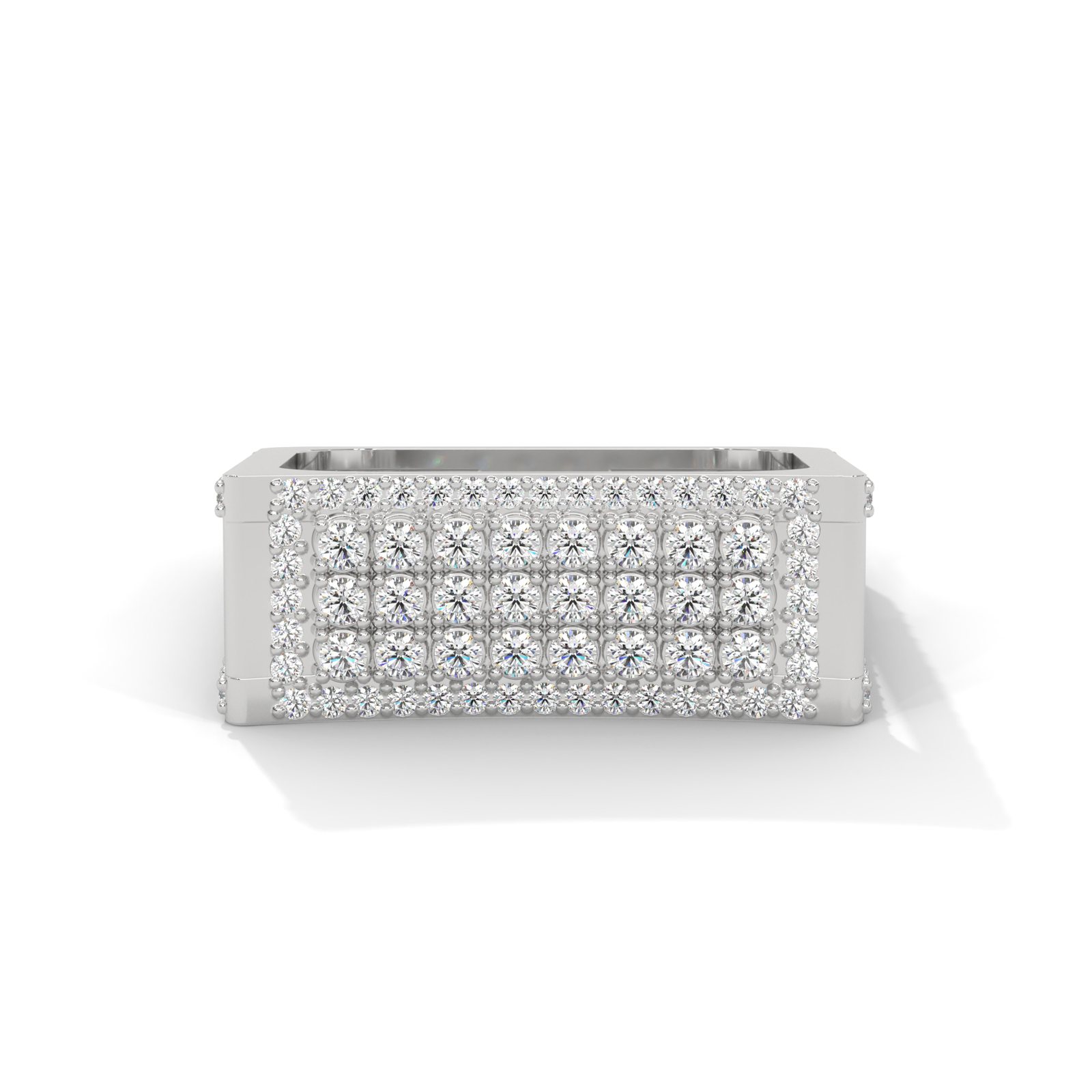 Pavé Diamond Rectangle Signet Ring