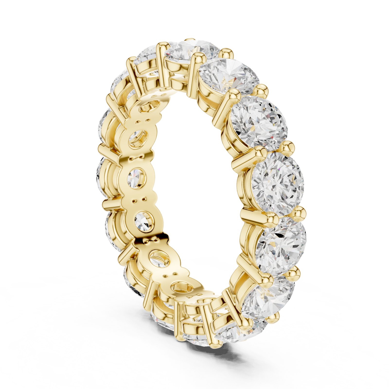 Ariadne Open Gallery Round Eternity Band in yellow gold