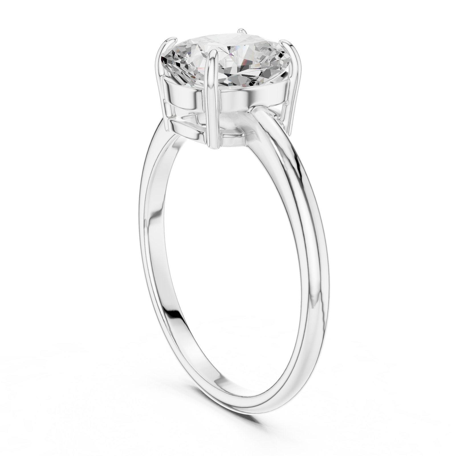 Demi Elongated Cushion Solitaire Engagement Ring in white gold