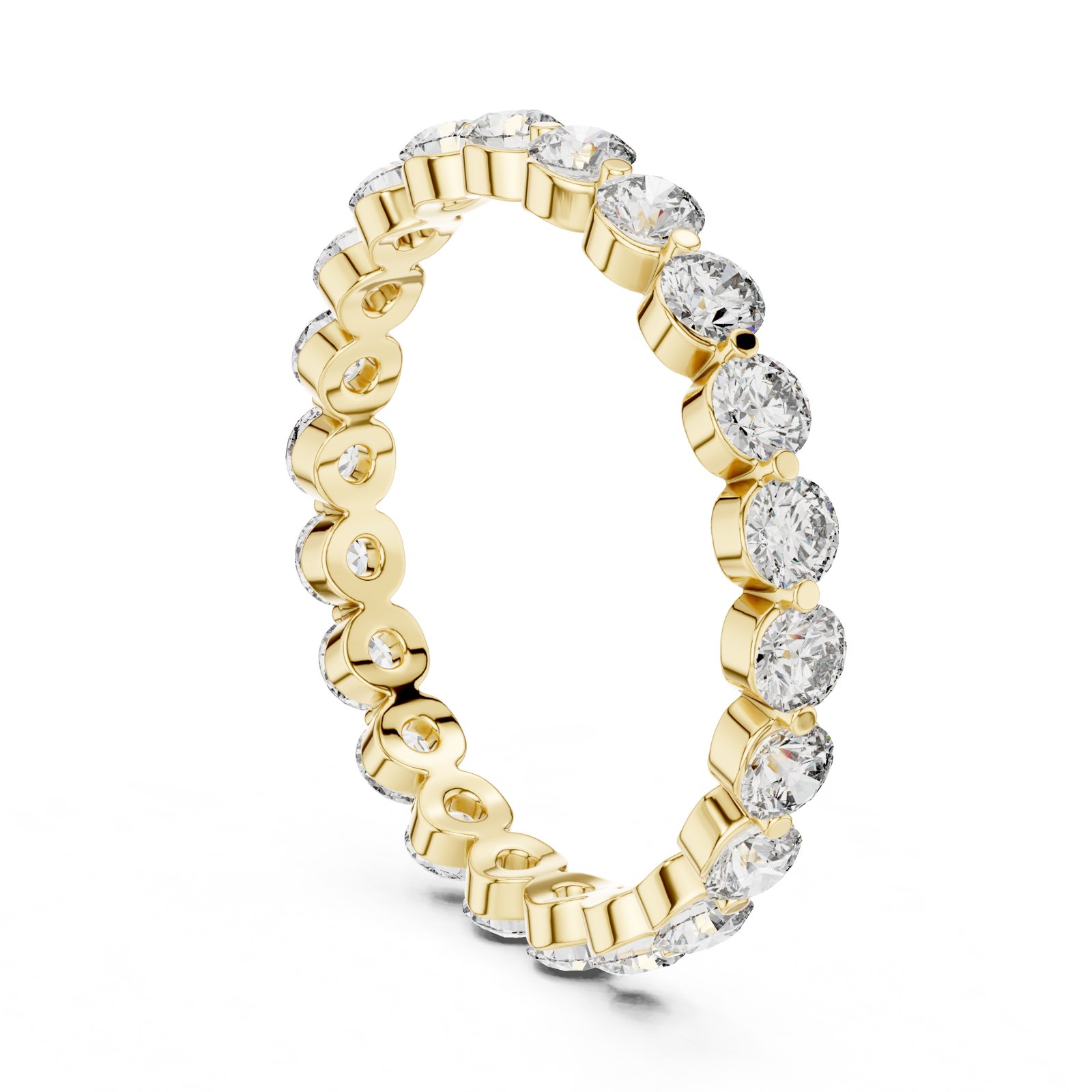Hilma Round Diamond Collet Eternity Band in yellow gold
