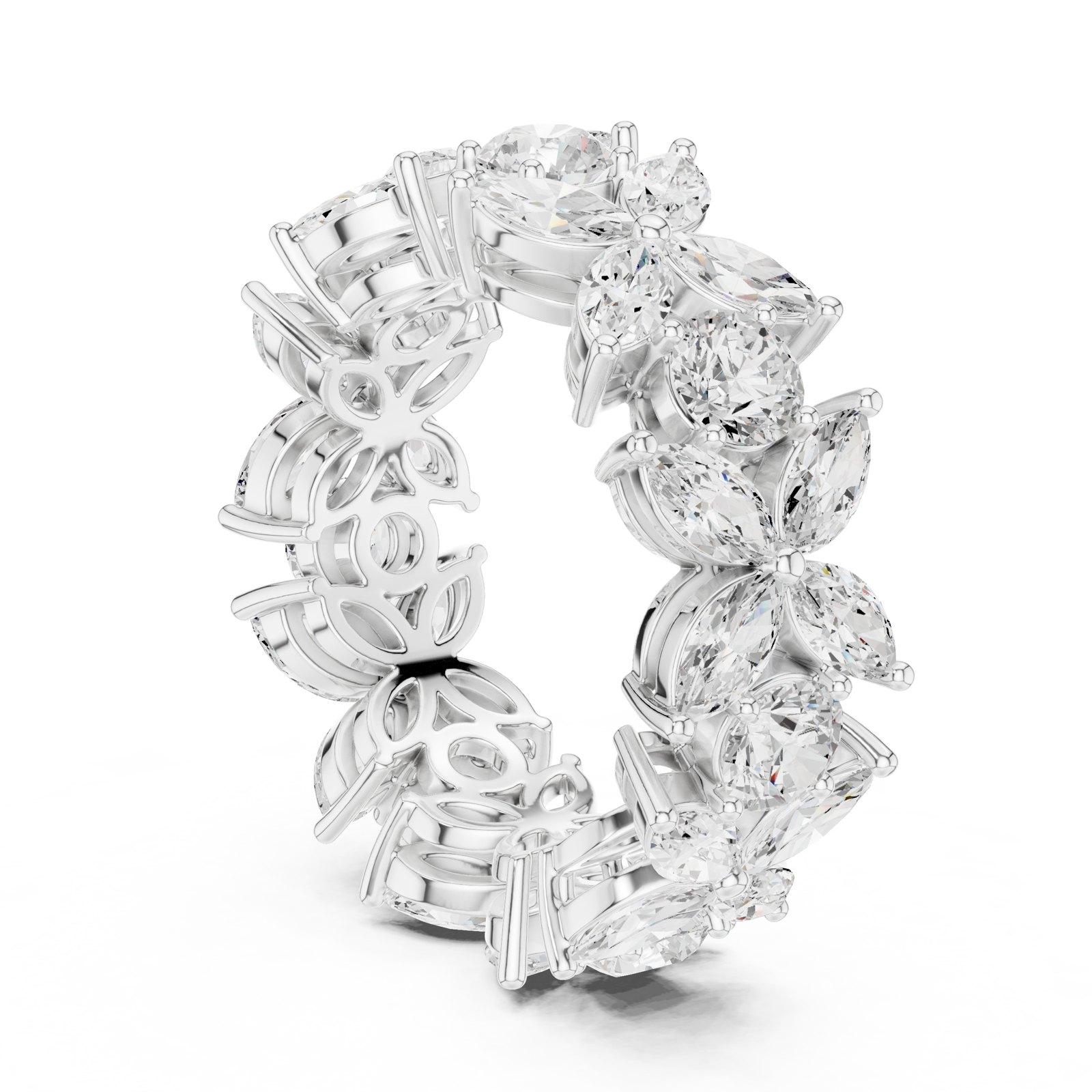 Yasmin Marquise Garland Eternity Band in white gold
