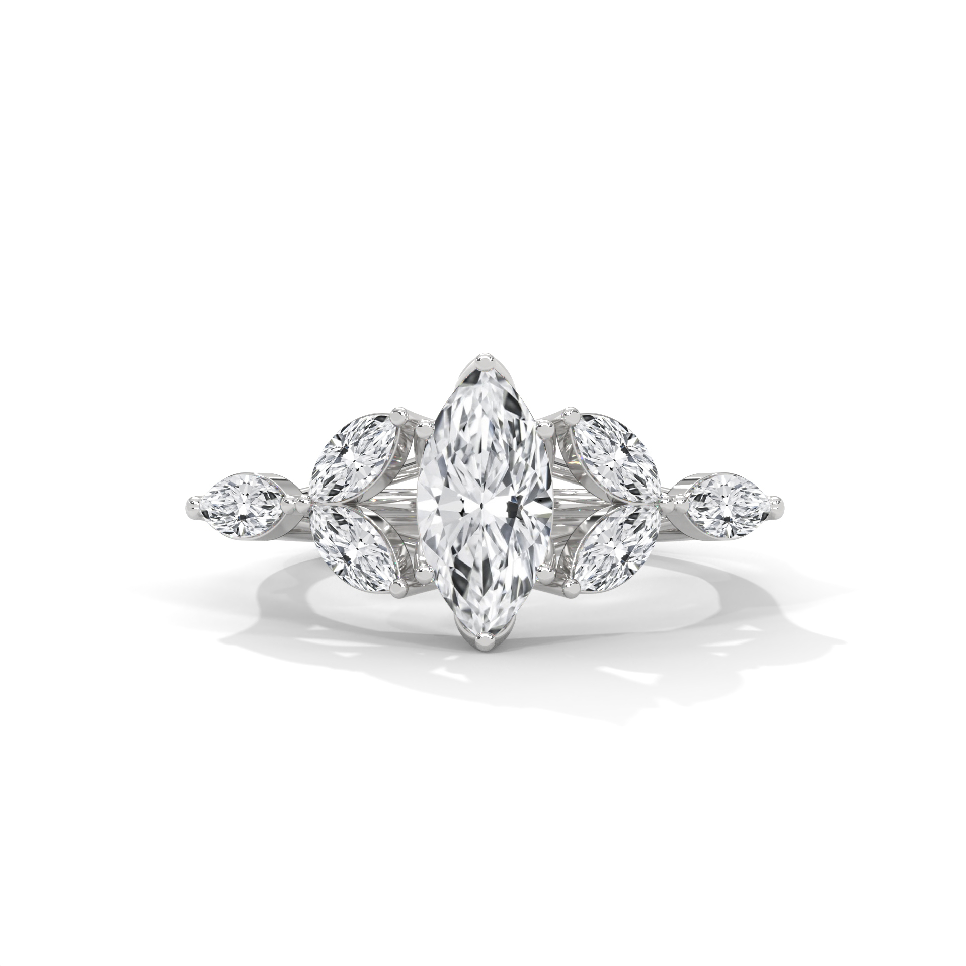 Marquise Leaf Diamond Ring
