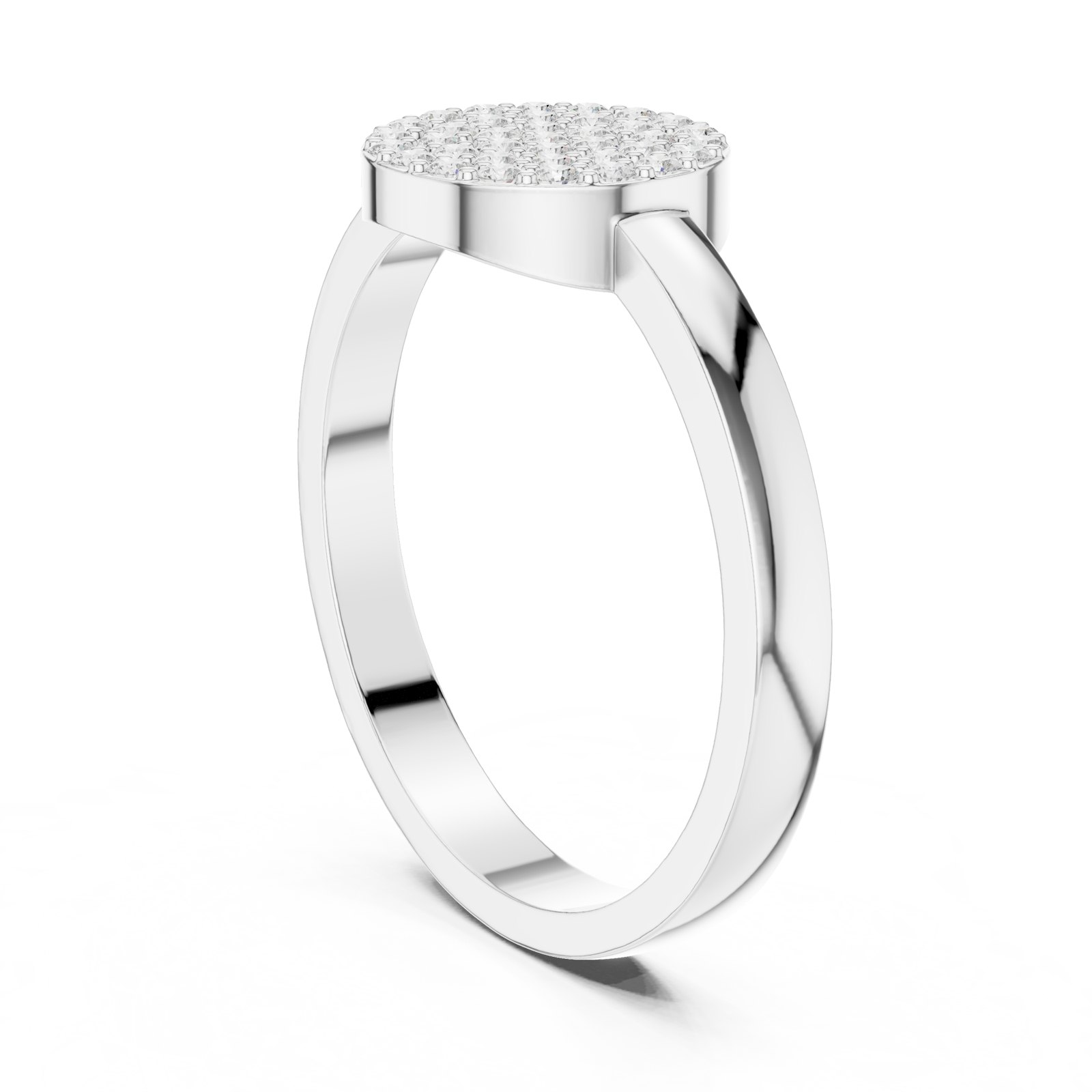 Kamila Pavé Disc Ring in white gold