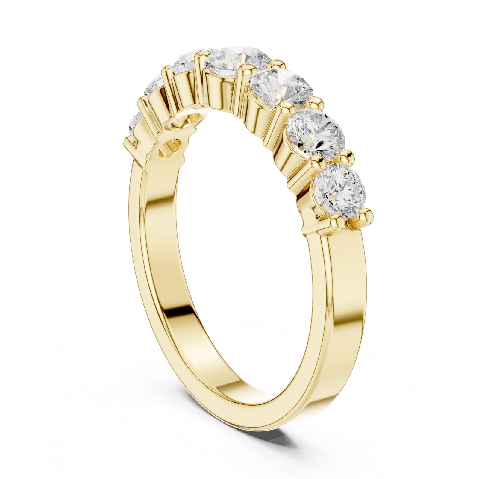 Izabela Graduated Round Diamond Half Eternity Band in yellow gold