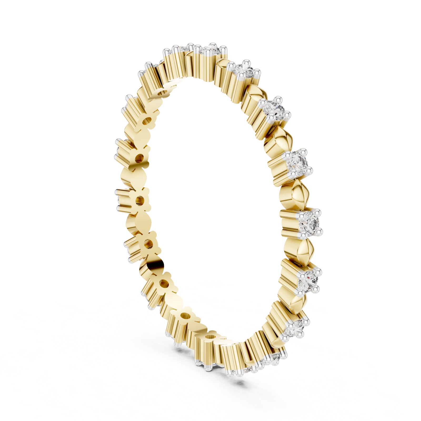 Anela Scattered Station Diamond Eternity Band in yellow gold