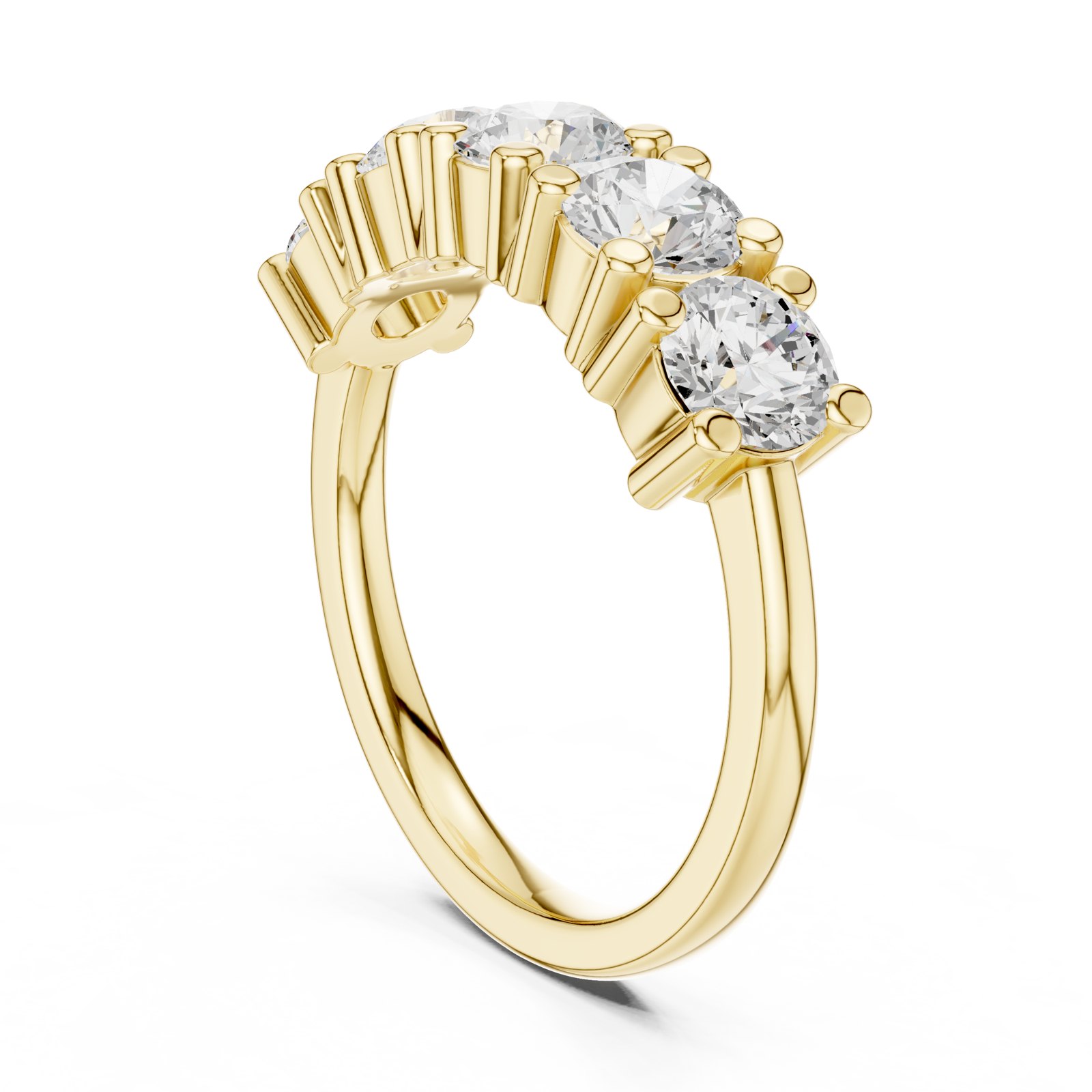 Andromeda Statement Curved Diamond Wedding Band in yellow gold